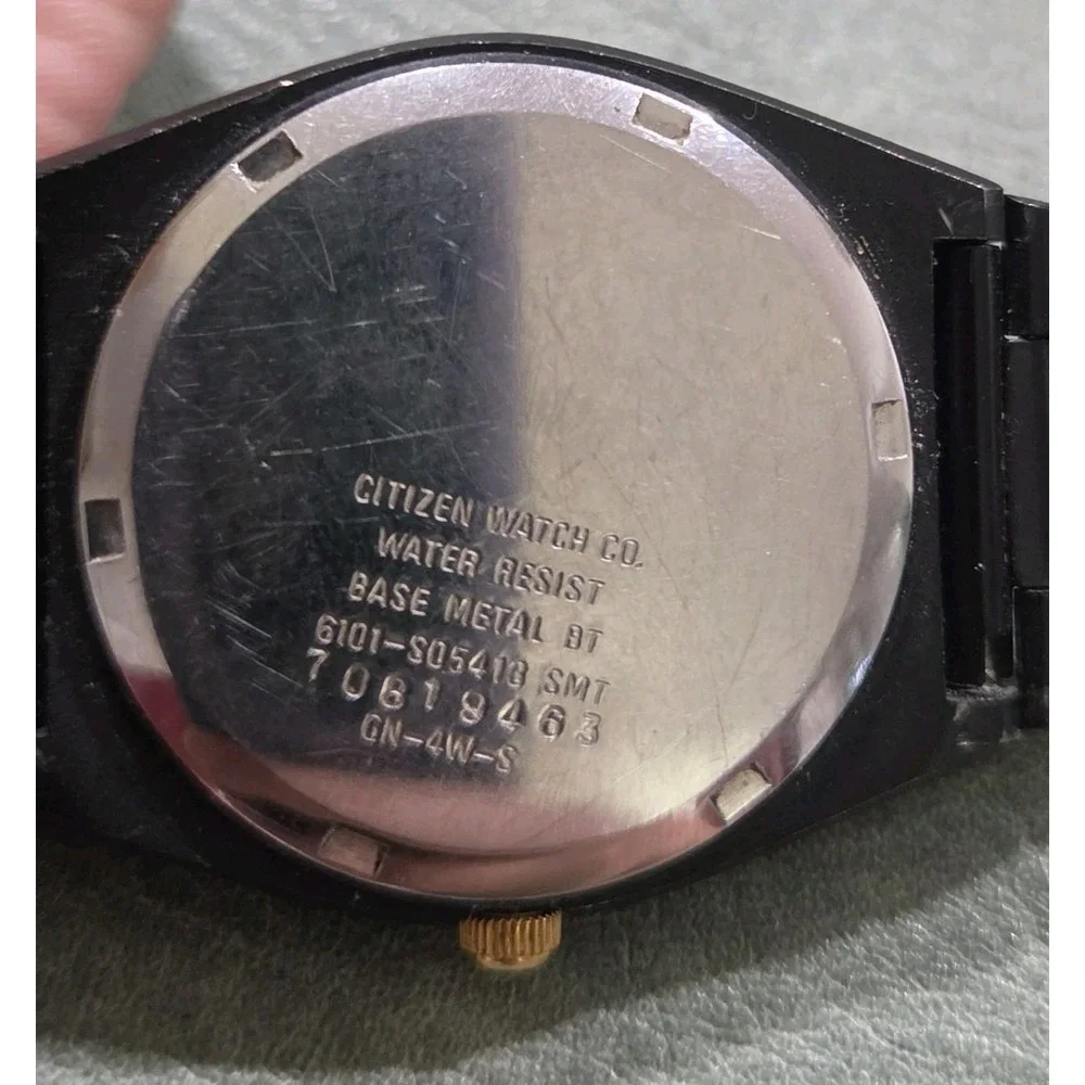 Citizen Quartz CQ Black PVD Mens Watch - 35-8479 Model GN-4W-S NEEDS BATTERY